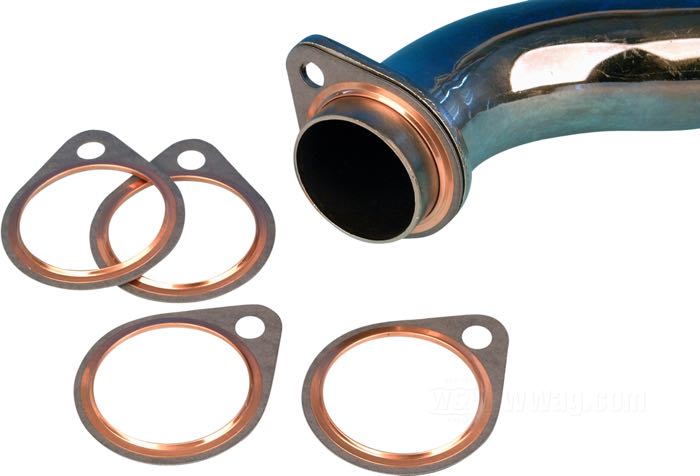 Dichtung »Firering« von James Gaskets; für Auspuffkrümmer / Zylinderkopf; passend für Big Twin 1966-1983, FL(H) 1984; Kupfer / Faserverbundwerkstoff, Trägerdichtung mit integriertem Kupferring; ersetzt OEM HD 65834-68A; Bruttogewicht: 10 g