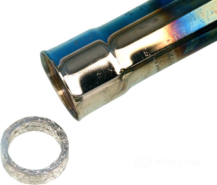 Gasket by James Gaskets; for interconnect tube; fits Dyna 1991-2002, Softail Deuce and Fatboy 2000-2002; stainless steel; replaces OEM HD 65826-90; gross weight: 10 g