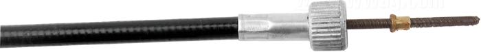 Speedometer cable; for Speedometer drive unit; for Rear wheel; fits 5-speed Softail models 1986-1995; with 12 mm nut; steel / vinyl, black; length outer spiral: 184 cm; gross weight: 390 g