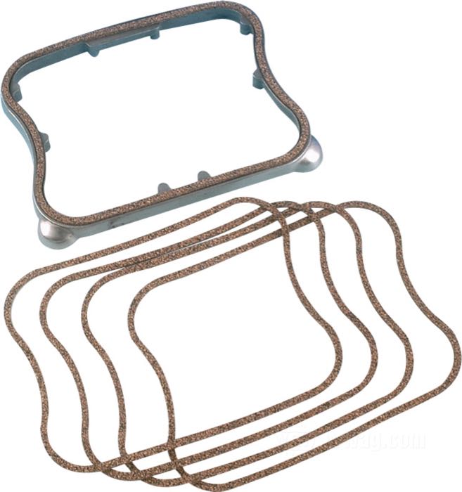 Gasket by James Gaskets; for Rocker cover; fits Sportster 1986-1990; cork; position: top / outer; replaces OEM HD 17354-86; gross weight: 10 g