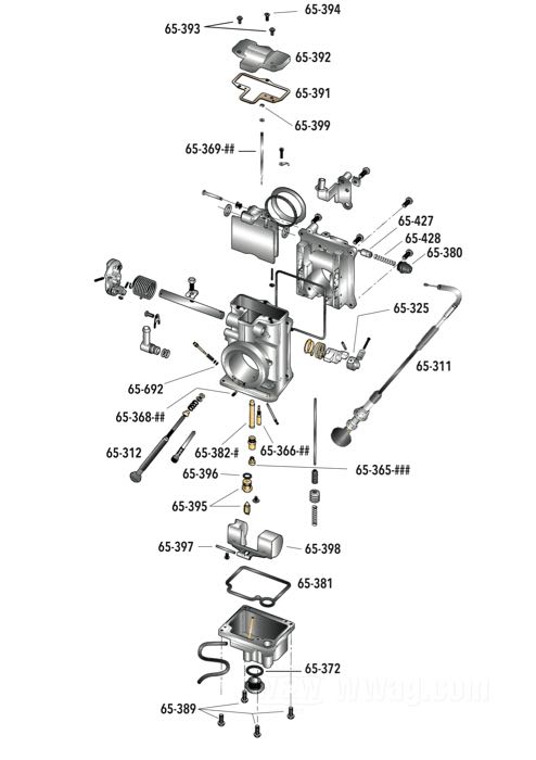 Pezzi dir ricambio per carburatori Mikuni HSR 42 e 45