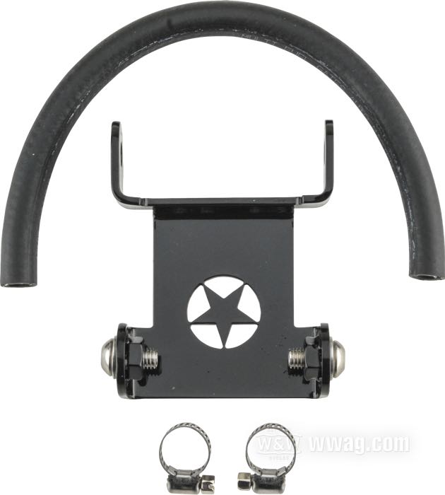 Kit da sollevare; per Serbatoio di benzina; atto per Dyna 1997→; rialzo 3”; acciaio, nero, rivestito a polvere; peso lordo: 260 g