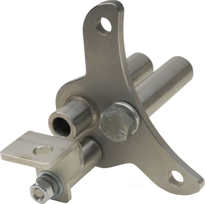 Kit de soportes »Mid Shift« de Hammer Sycle; para Eje  / Palanca del pedal cambio; apropiado para Big Twin 4 veloc. y  Softails 1970-1999; acero inoxidable, natural; Japón; peso bruto: 620 g