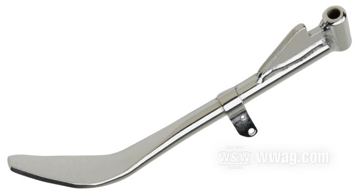 Caballete »extremo plano«; apropiado para Sportster Hugger 1992-2003; acero, cromado, longitud original; Longitud según el dibujo: 21 cm; reemplaza OEM HD 50072-92; EE. UU.; peso bruto: 670 g