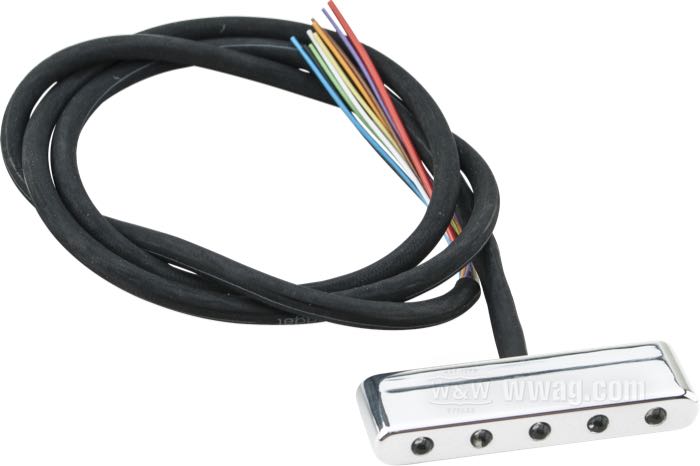 Unité de voyants de contrôle »Motosign Mini« de motogadget; avec 5 LEDs; alu billet, poli; L x L x P: 46 x 7 x 13 mm; filetage: M3 x 0.5; 12 V; avec cable de raccord de 50 cm; Allemagne; poids brut: 30 g