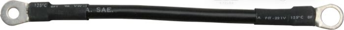 Cable de batería; apropiado para Softail 1984-1990, Touring 1993-1996; Ø ojales: 2 x 8.7 mm; cobre / acero; largo: 22 cm; reemplaza OEM HD 70011-84C; peso bruto: 70 g