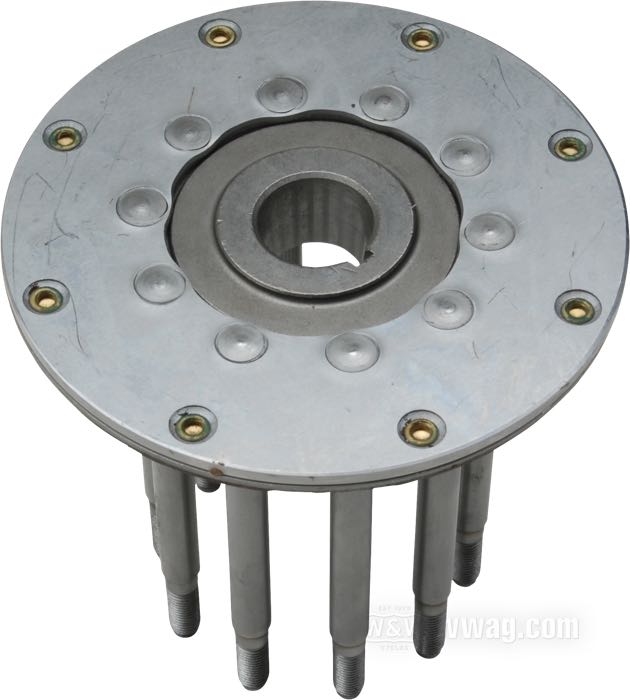 Mozzo frizione; atto per Big Twin 1941-primi 1984; acciaio, c. 10 prigionieri lunghi; peso lordo: 2.25 kg