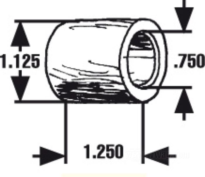 Distanziatore; per Paraolio; atto per tutte le FXWG, FXSTC, FXDWG, FXSTS con disco freno singolo dal 1984-1999; acciaio, zincato; Ø int. x Ø est.: 0.75 x 1.125”, spessore: 1.25”; rimpiazza OEM HD 40910-84B; peso lordo: 90 g