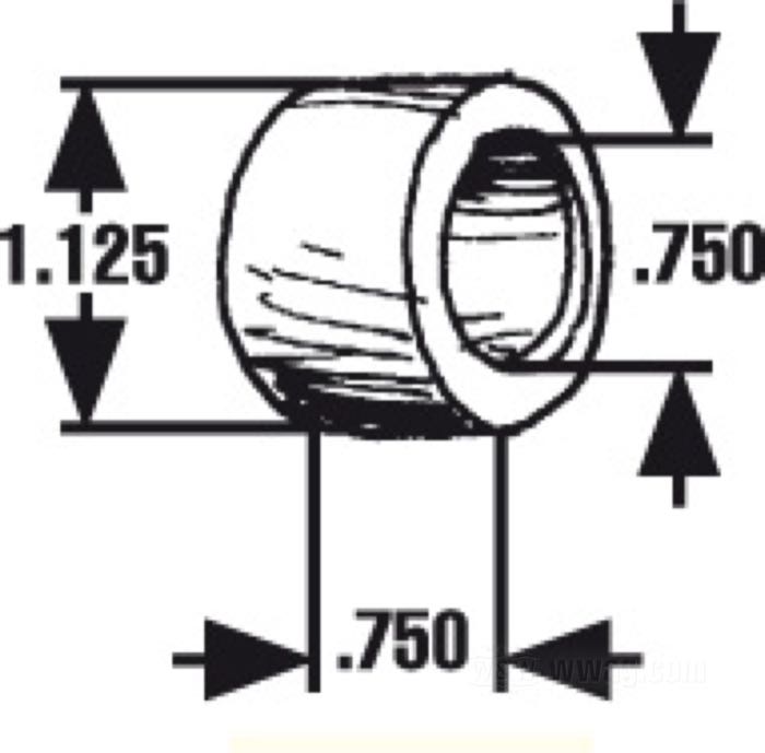 Distanziatore; per Paraolio; atto per modelli FLSTC 1987-1999, modelli FLSTF 1993-1999 con disco freno singolo,<br />Big Twin 1984-1999 e Sportster 1979-1999 dietro; acciaio, zincato; Ø int. x Ø est.: 0.75 x 1.125”, spessore: 0.75”; rimpiazza OEM HD 43654-86A; peso lordo: 50 g