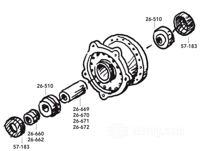 Replacement Parts for Front Narrow Hubs 1974-1977