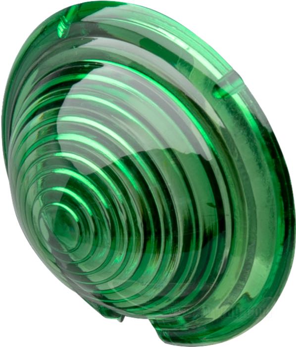 Lens; for Custom Bullet Lights; acrylic, green; Ø 53.8 mm; gross weight: 10 g