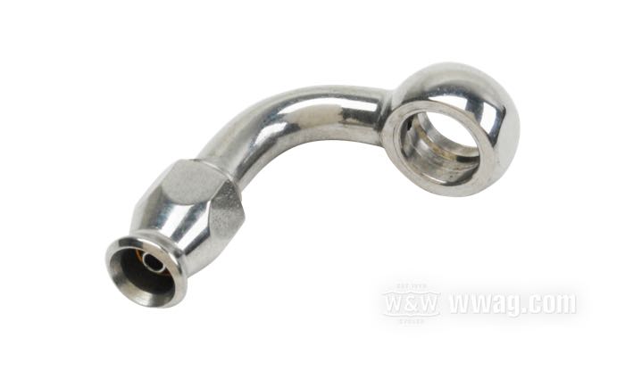 Fitting by Goodridge; for Brake line; stainless steel, banjo 90°; Ø 10 mm; gross weight: 30 g