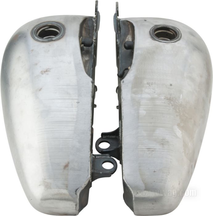 Gas tank »Flatside Fat Bob 5 gal«; fits Softail 1984-1999; steel; volume: 19 l; required gas cap: screw-in 1983→; required petcock: M22 x 1; replaces OEM HD 61211-84A, and 61228-84; gross weight: 9.02 kg