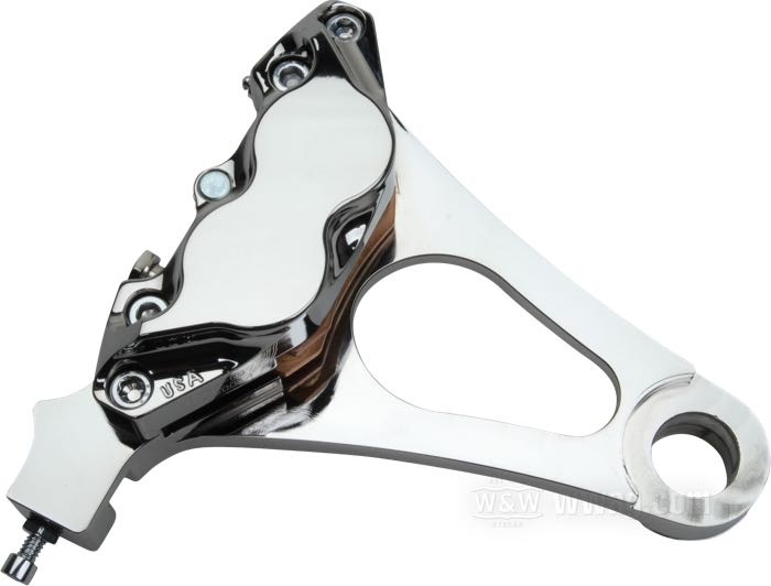 Bremssattel »integral« von Performance Machine; passend für FLS, FLSTF/C/N/SB, FXS(B), FXSTB/C, FXCW(C) 2008-2017; Rechtsmontage, hinten zus. mit 11.5” Scheibe; Billet-Aluminium, verchromt; Montageposition: hinten rechts; KolbenØ: 1-1/4” (31.75 mm); erforderliche Bremsflüssigkeit: DOT 4 oder 5; USA; Bruttogewicht: 1.26 kg