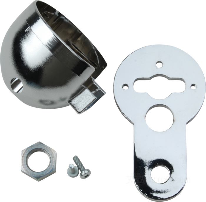 Mounting kit by MMB; for MMB Basic + Target mechanical speedometers; steel / plastic, chrome-plated; with cup and bracket; gross weight: 80 g