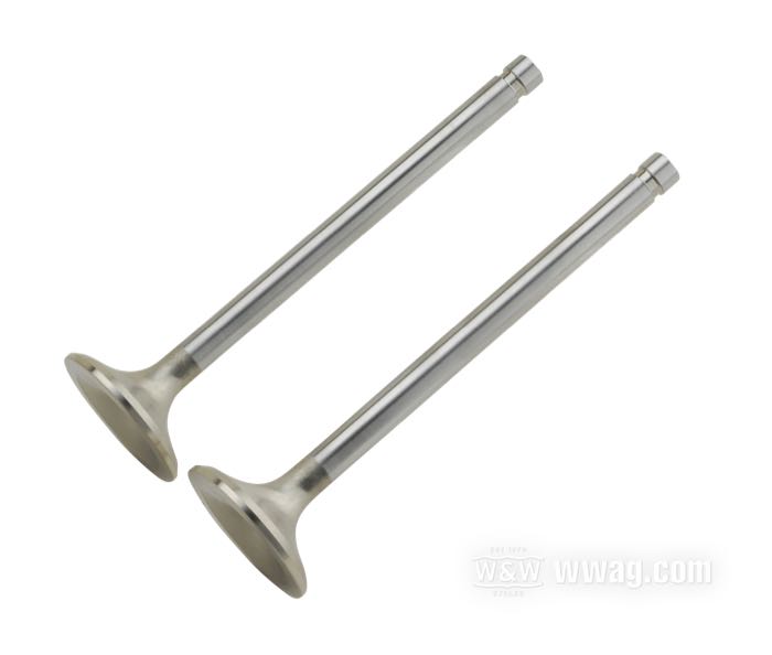 Valvola »Severe Duty« di Manley; atto per Evolution Sportster 883, 1986-2003; scarico; acciaio inox; lunghezza: 118 mm; testa: 34.2 mm; stelo: 7.8 mm; rimpiazza OEM HD 18030-86; peso lordo: 190 g