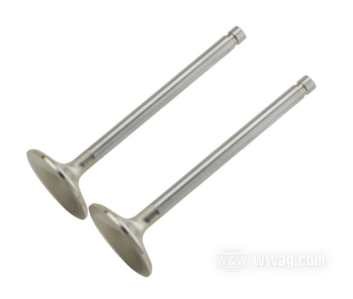 Valvola »Severe Duty« di Manley; atto per Evolution Sportster 883, 1986-2003; aspirazione; acciaio inox; lunghezza: 115 mm; testa: 40.2 mm; stelo: 7.8 mm; rimpiazza OEM HD 18031-86; peso lordo: 210 g