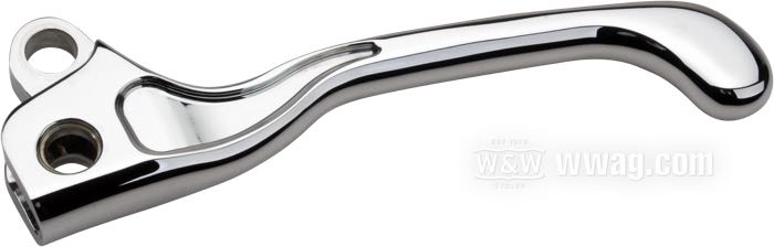 Hand clutch lever by Performance Machine; for PM Contour handlebar controls / cable clutch actuation; fits models 2007→; billet aluminum, chrome-plated; gross weight: 117 g