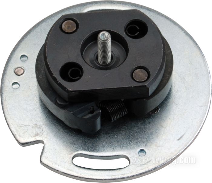 Méchanisme de masselottes; pour Système d'allumage Custom pour OHV 1936-1969; acier; avec plateau de base, condesateur et rupteur; poids brut: 290 g
