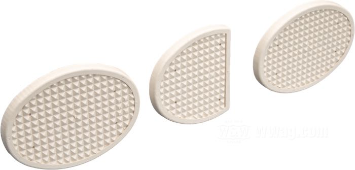Jeu de caoutchoucs de pédale; pour frein et d'embrayage; adaptable à tous les modèles avec embrayage au pied et frein méchanique; acier / caoutchouc, blanc; poids brut: 250 g
