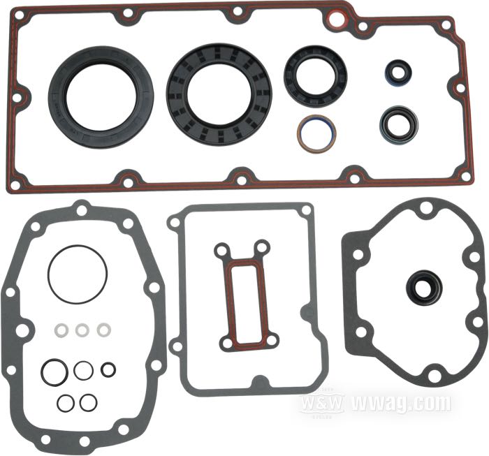 Gasket kit by James Gaskets; for Transmission; fits Touring 1993-1998; paper / rubber / steel; replaces OEM HD 33031-93; gross weight: 310 g