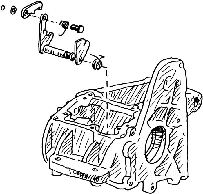 Spring; for Shifter shaft; fits Big Twin 5 speed 1979-2000; steel; replaces OEM HD 34087-79A; USA; gross weight: 10 g