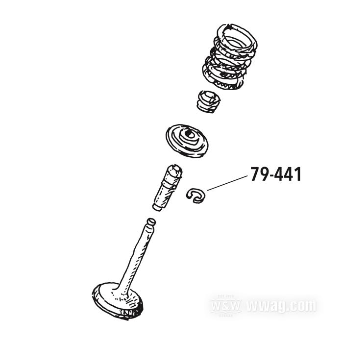 Anillo de seguridad; para Guía de la válvula; apropiado para Big Twin 1979-1980; acero; reemplaza OEM HD 18105-79; peso bruto: 10 g