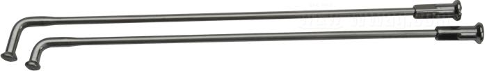Spokes; stainless steel, polished; length L1: 206 mm; for narrow front hub; for 18