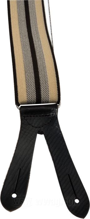 Suspenders »1937 Heavy Duty« by Pike Brothers; cotton / rubber / cowhide, brown / black; Germany; gross weight: 160 g