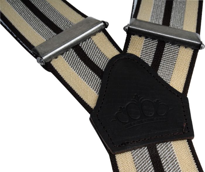 Suspenders »1937 Heavy Duty« by Pike Brothers; cotton / rubber / cowhide, brown / black; Germany; gross weight: 160 g