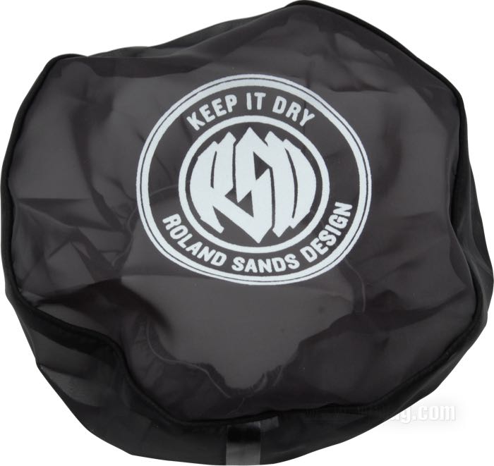 Regenschutz von Roland Sands Design; für RSD Luftfilter; zum Überziehen; Polyestergewebe, schwarz; Tiefe: 10 cm; Ø 20 cm; USA; Bruttogewicht: 30 g