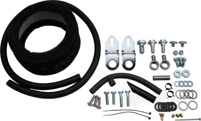 Kit de escape y filtro de aire »Tapered« de S&S; apropiado para Sportster 2004-2006; acero; largo: 55.5 cm; diam. de tubos de escape: 1-3/4”; sins marca de homologación; peso bruto: 8.7 kg