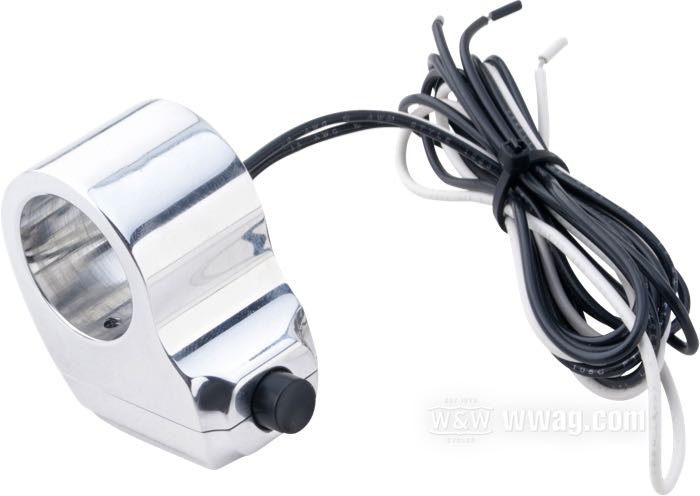 Button switch unit »Contour« by Performance Machine; left; billet aluminum, polished, single switch (hi/lo); gross weight: 160 g