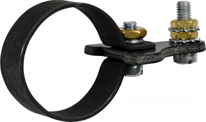Attaco di Competition Distributing; per Fanalino posteriore; atto per JD 1928-1929; acciaio / ottone; rimpiazza OEM HD 4544-28; U.S.A.; peso lordo: 34 g