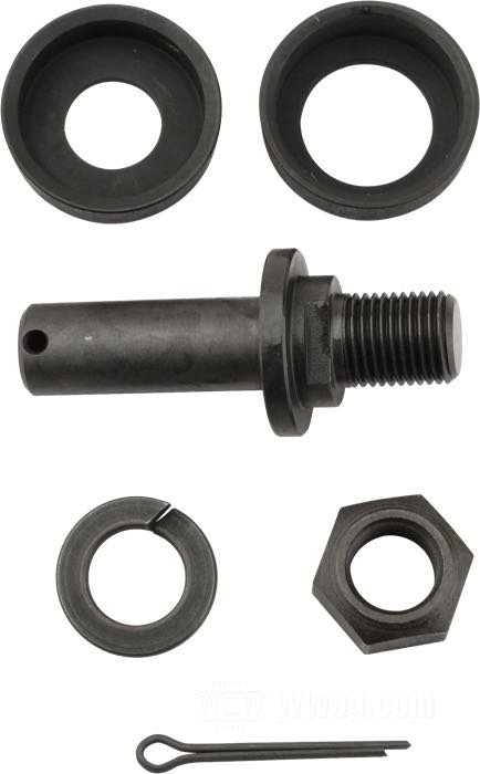 Pivot stud by Colony; for Brake shoes; fits Big Twin 1937-1957; steel, parkerized; with cup washers; replaces OEM HD 41875-38; USA; gross weight: 110 g