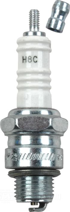 Bougie de Champion; adaptable à Big Twin 1948-1974, KH+XL  1954-1978; acier / céramique; filetage: M14 x 1.25; longueur du filet: 7/16 ”; clé: 13/16 ”; filet raccord: M4; code du fabricant: H8C; remplace OEM HD 32307-58, 31629-78 et 32336-04; poids brut: 60 g
