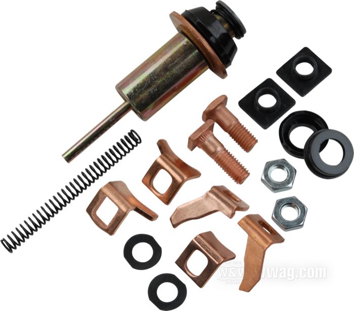 Kit de reparación; para Solenoide; para estárteres 1.8 & 2.4 KW; acero / cobre / goma; peso bruto: 340 g
