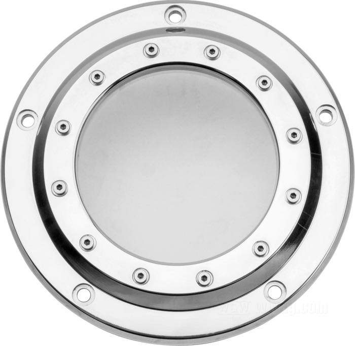 Coperchio frizione »Bull's Eye« di Rick’s; atto per Twin Cam 96 2006→; alluminio / Makrolon; peso lordo: 440 g