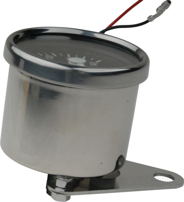 Tachimetro meccanico; atto per FL 1968-1980, FXWG 1980-1983, FX 1971-1972; cromato; Ø 60 mm; filettatura: M12 x 1.0; rapporto: 1:1 (1000 rpm = 60 mph); →140 mph; con supporto universale; peso lordo: 280 g