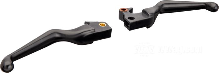 Handbrems-/Kupplungshebel; passend für Sportster XL/XR 2004-2013; Aluminium, schwarz, kunststoffbeschichtet; ersetzt OEM HD 46944-07A; Japan; Bruttogewicht: 350 g