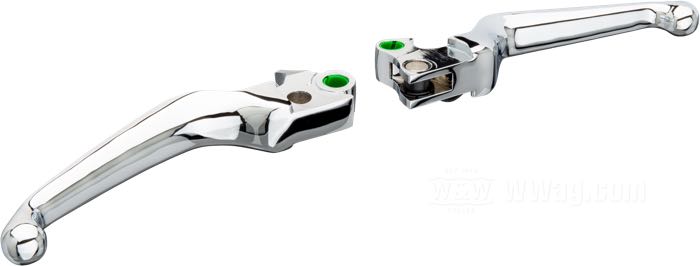 Hand brake/clutch lever »Ergonomic«; fits Softail 1996-2014, Dyna 1996-2017, Touring 1996-2007, Sportster 1996-2003; aluminum, chrome-plated; gross weight: 270 g
