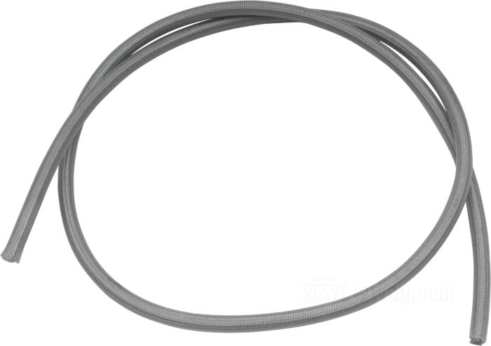 Bremsleitung von Goodridge; Edelstahl / innere Leitung aus PTFE, klar kunststoffummantelt; Bruttogewicht: 90 g
