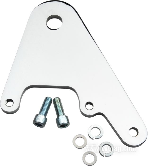Caliper bracket by Performance Machine; for Caliper 125x4R and SL; fits Big Twin Custom; aluminum, polished; position: rear right; for brake disc: 10 ”; USA; gross weight: 500 g