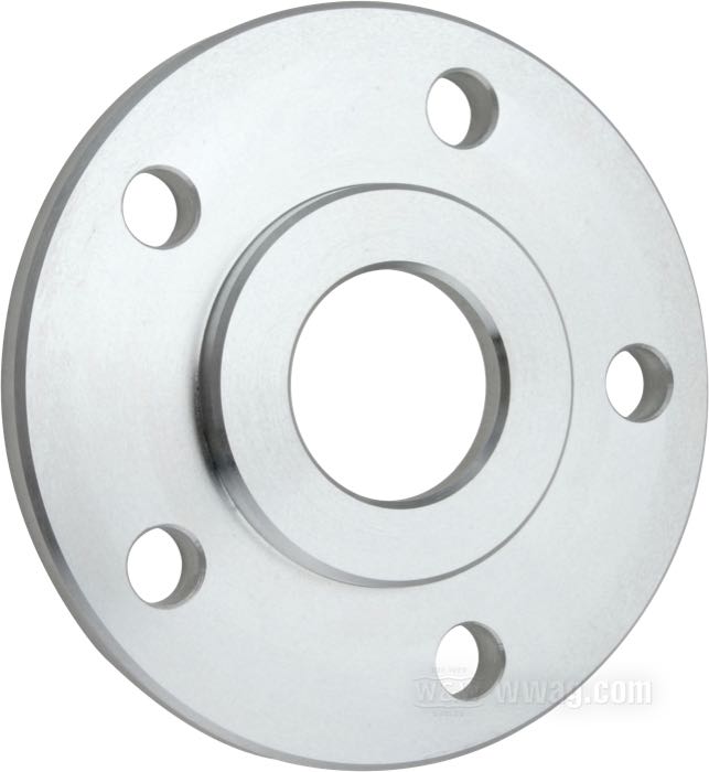 Wheel hub flange offset spacer by CPV; for Rear sprocket / Pulley; fits models 2000→; billet aluminum; Ø centering collar: 56 mm; outer Ø: 4-1/4 ”; offset: 5/16 ”; max. Ø of mounting bolts: 7/16