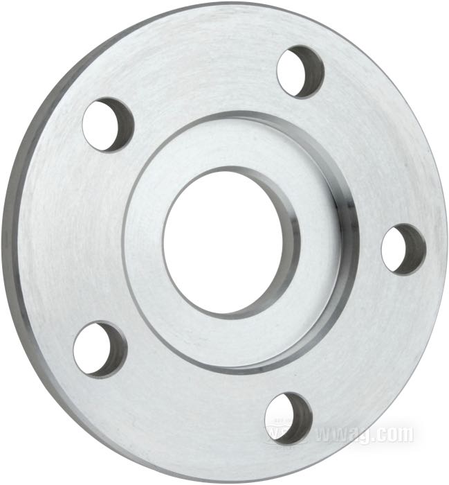 Wheel hub flange offset spacer by CPV; for Rear sprocket / Pulley; fits models 2000→; billet aluminum; Ø centering collar: 56 mm; outer Ø: 4-1/4 ”; offset: 3/8 ”; max. Ø of mounting bolts: 7/16