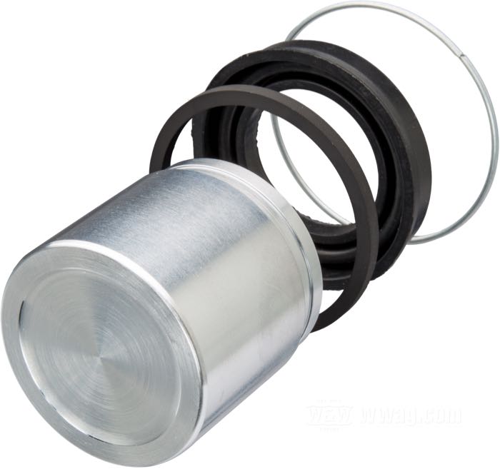 Pistoncino pinza freno »OEM«; atto per Sportster, FXR 1982-inizi 1987, FXST 1984-tardi 1987, FXWG, FXSB 1983-1984, tutti FX 1984-1986; alluminio; Punto installazione: posteriore; Ø pistone idraulico: 42.8 mm; rimpiazza OEM HD 44208-82A; U.S.A.; peso lordo: 190 g