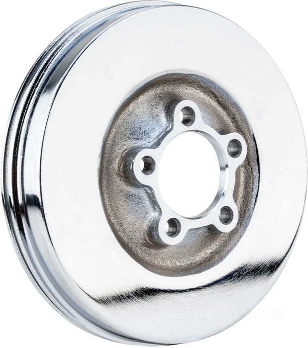 Tambour de frein; adaptable à Knucklehead 1936, Big Twin 1937-1948, Sidecar 1937-1957, Servi-Car 1941-1957, WLC; fonte, chromé; Ø ext.: 193 mm; Ø intér.: 184 mm; remplace OEM HD 44113-36; poids brut: 1.98 kg