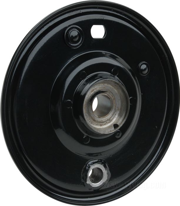 Plâteau base frein de Samwel Supplies; adaptable à Knucklehead 1936, Big Twin 1937-1948, Servi-Car 1941-1957, WLC; acier, noir, finition époxy; remplace OEM HD 44146-41; poids brut: 1.6 kg