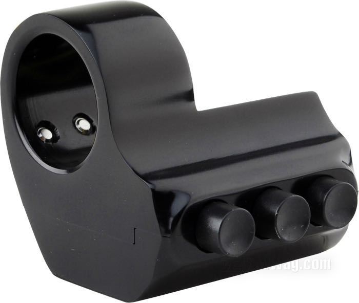 Button switch unit »Contour« by Performance Machine; for PM Contour handlebar controls / hydraulic clutch lever; billet aluminum, black, anodised, three buttons; position: left; gross weight: 220 g