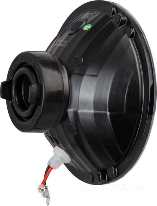 Scheinwerfer-Einsatz; für 7” Hauptscheinwerfer; Aluminiumguss / Acrylglas, klar; Ø 173 mm; Glühlampen-Typ: H4 / W5W; 12 V; Sockel: P43t / W2.1x9.5d; ohne Glühlampe; mit Positionslichtfunktion; E9 geprüft; Taiwan; Bruttogewicht: 390 g
